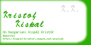 kristof kispal business card